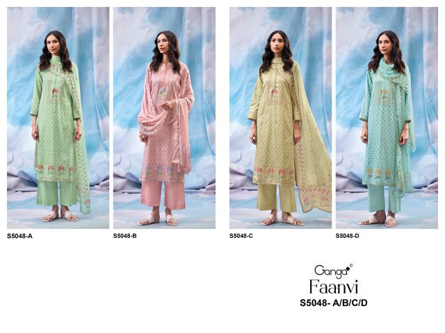Ganga faanvi 5048 wholesales of embroidery dress material in lucnow